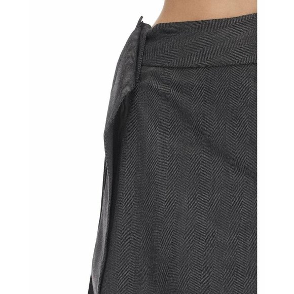 NWT $900 ROKH GRAY HERRINGBONE SIDE PLEAT WOOL BLEND MIDI SKIRT IT SZ 34 US SZ 2 - Picture 6 of 9